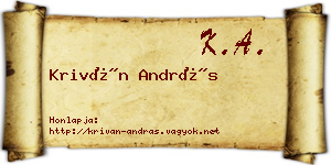 Kriván András névjegykártya