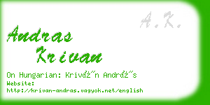 andras krivan business card